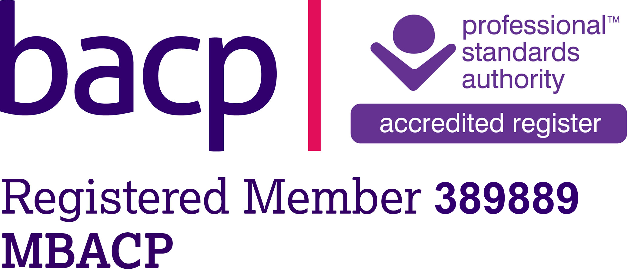 BACP Registered Member 389889 Badge